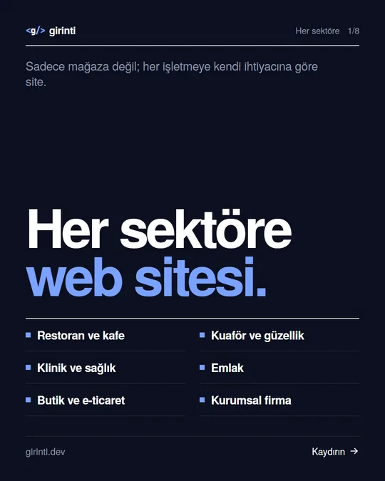 Her sektöre web sitesi gönderisi